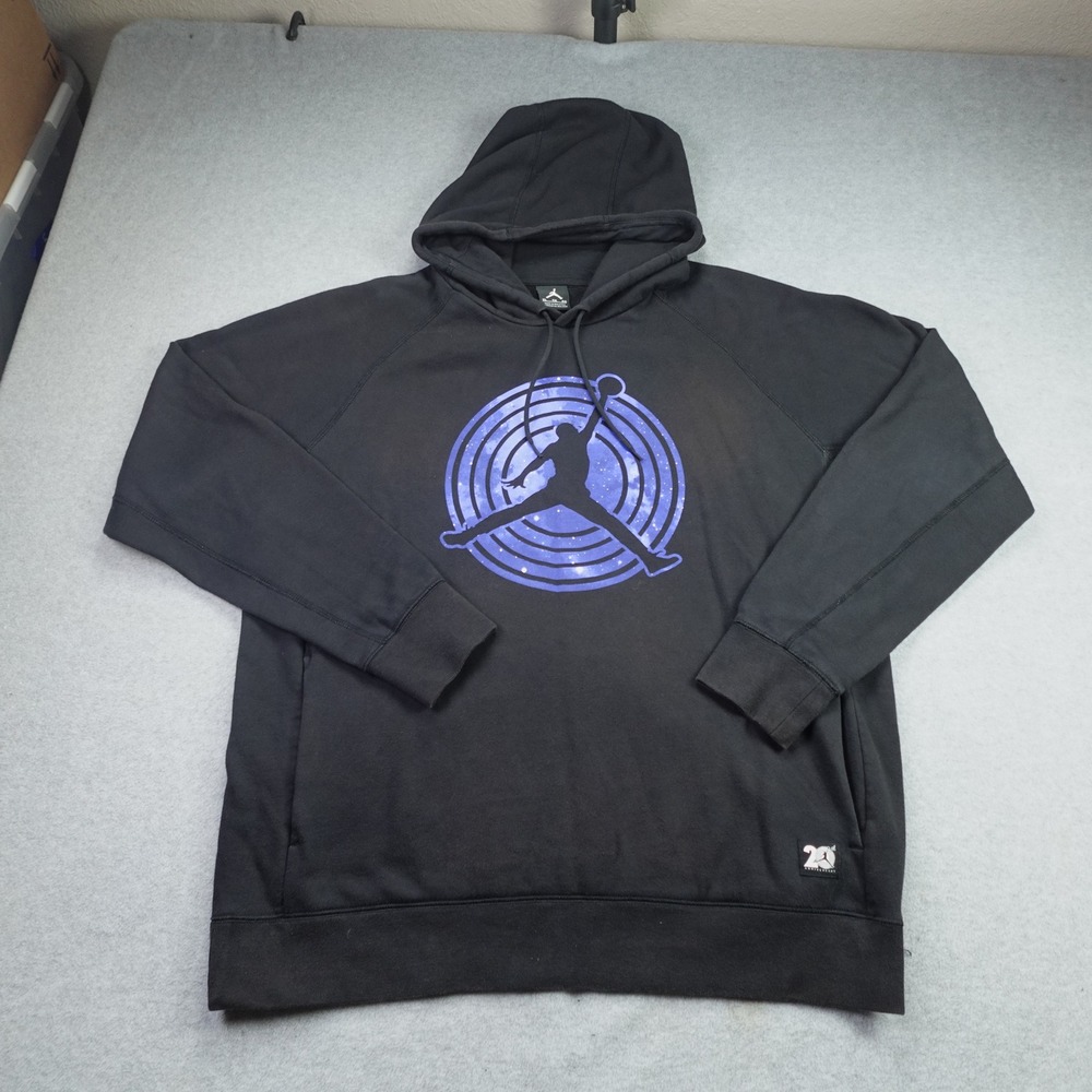 Jordan Hoodie Mens XL Black Space Jam 20th Anniversary Jumpman